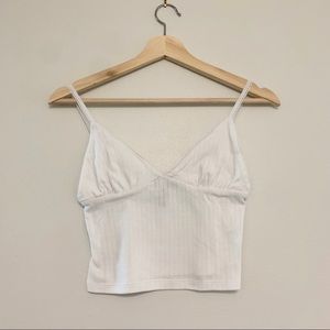 White Ribbed Triangle Cami